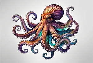 Octopus peaceful waves tattoo idea