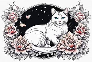 Cat on top of budha playing with a mice tattoo idea