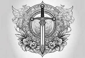 Sword with Libra scales, kinda cybersigilism, kinda earthy tattoo idea