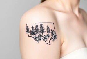 Texas 
Washington 
Connecticut 
All separate states 
State trees and flowers tattoo idea