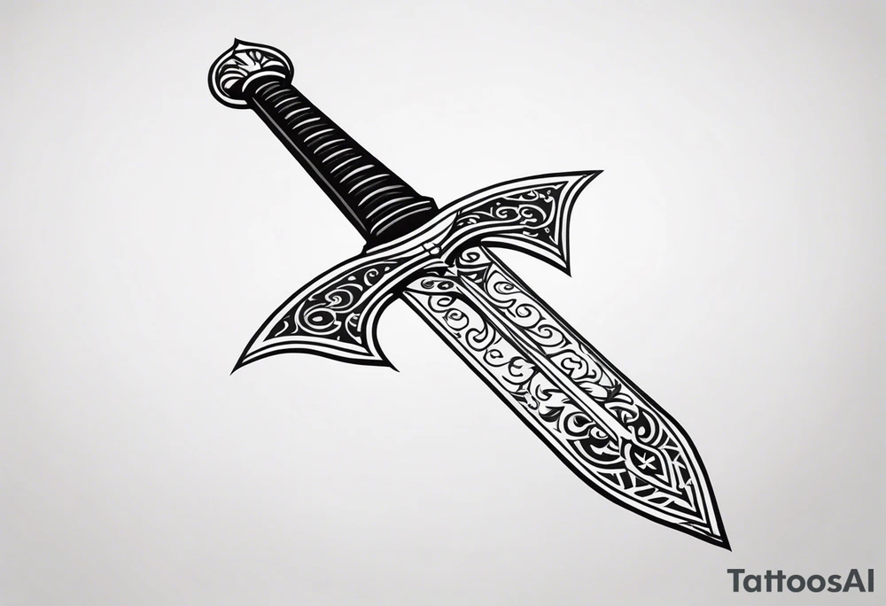 Sword with 🕉️ symbol tattoo idea