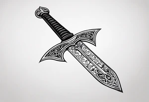 Sword with 🕉️ symbol tattoo idea