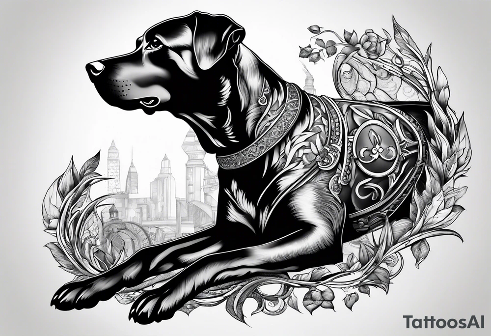 Dog memorial tattoo idea