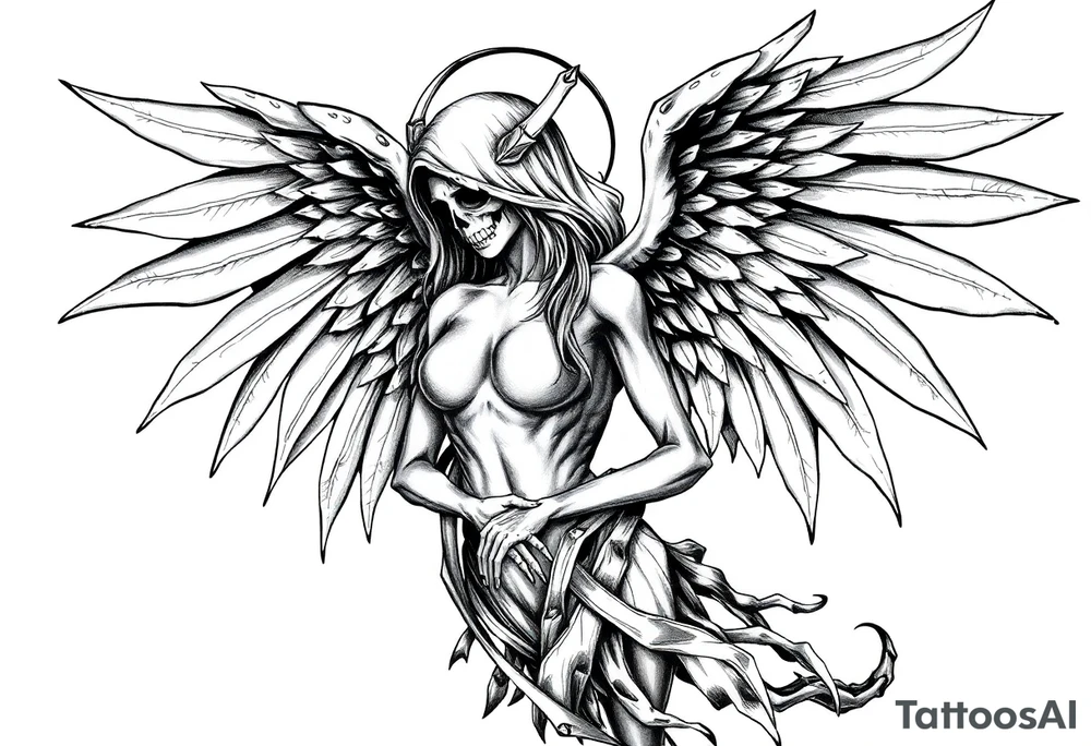 Hot sexy angel of death tattoo idea