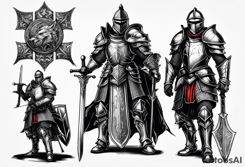 knight with heavy armor tattoo idea