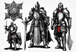 knight with heavy armor tattoo idea