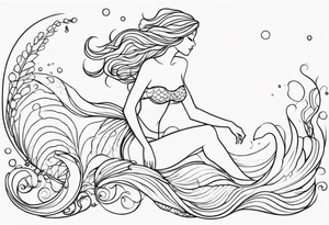 create a sketch of a minimalist mermaid tattoo tattoo idea