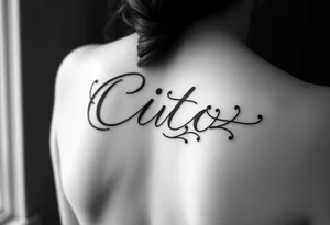 Write the name Cito out in cursive but the cursive should look like a vine with some detail tattoo idea