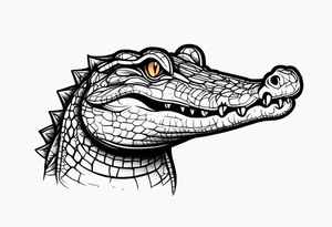cute face baby small crocodile tattoo idea