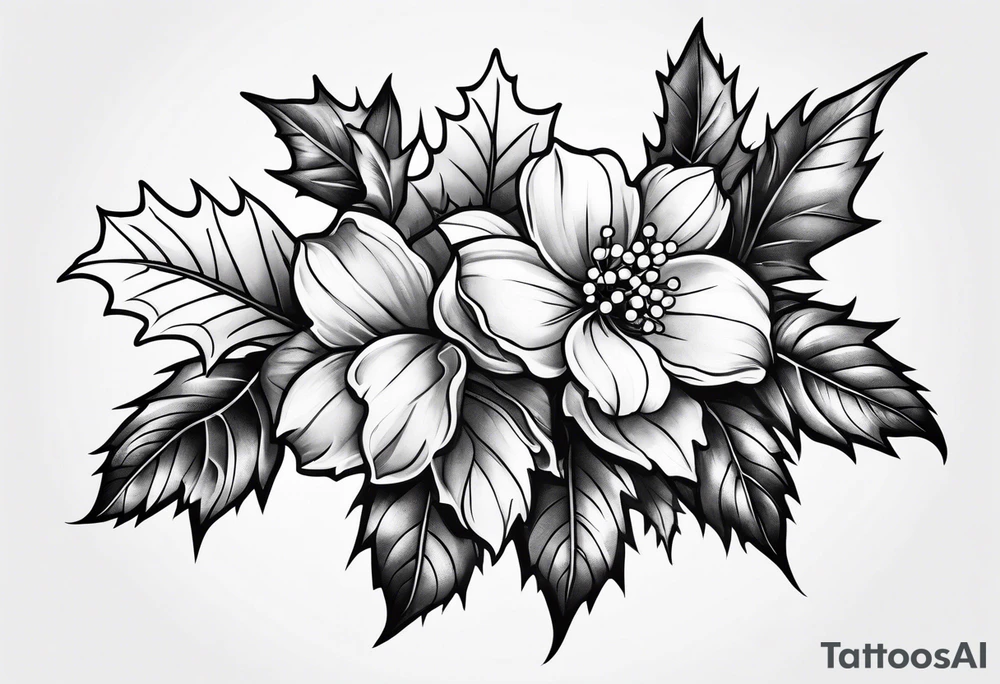 Holly flower tattoo idea