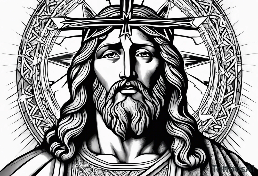 Christ the reedemer with lightning tattoo idea