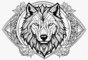 Wolf and lion tattoo idea