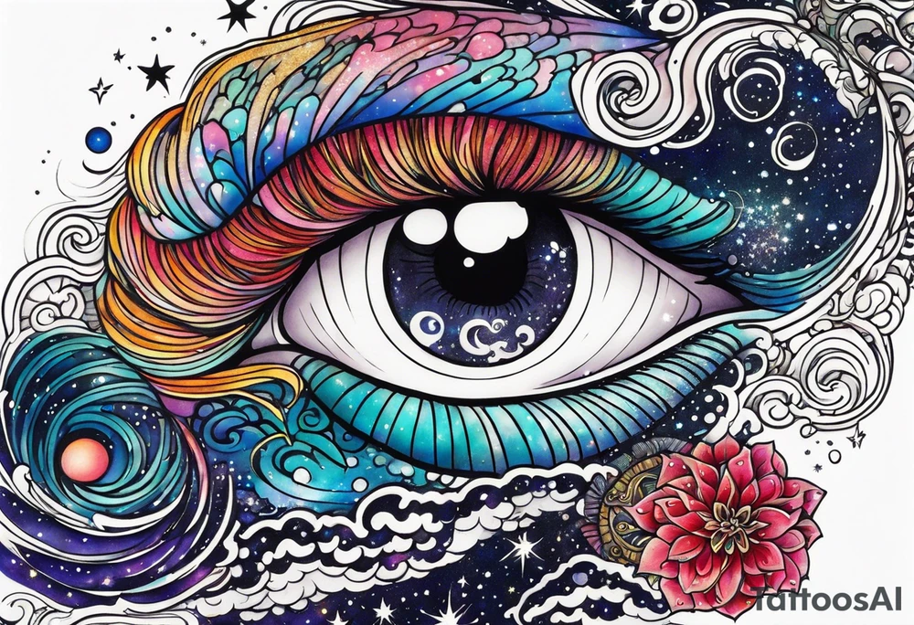 Glitter Galaxy nightmare tattoo idea