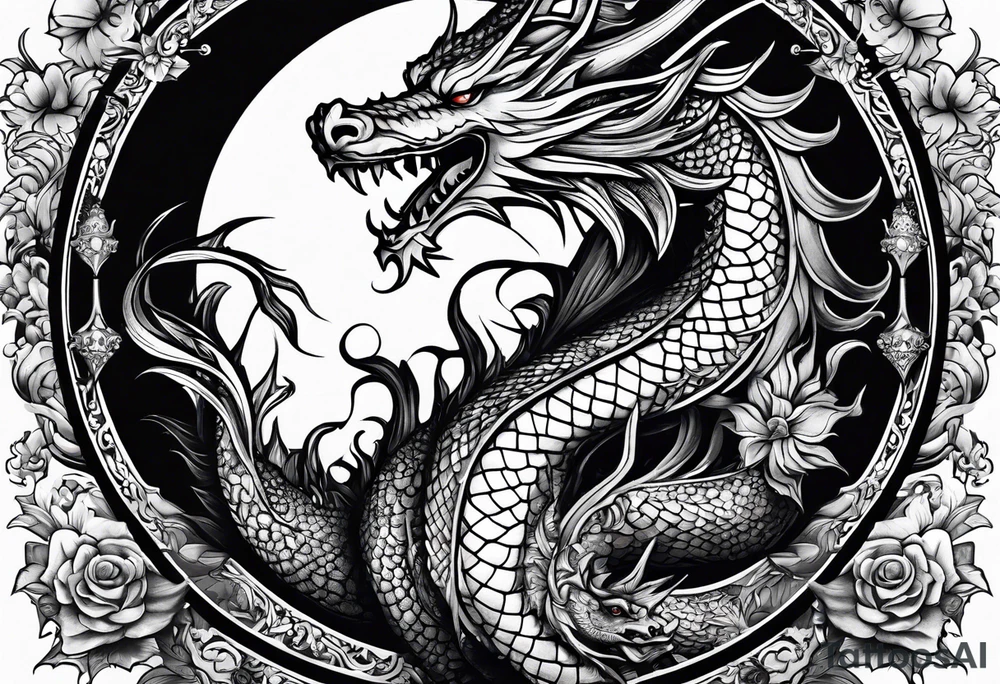 Ein Drache wo der ganze Körper zu sehen ist tattoo idea