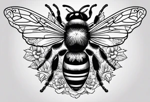 queen bee with crown tattoo idea