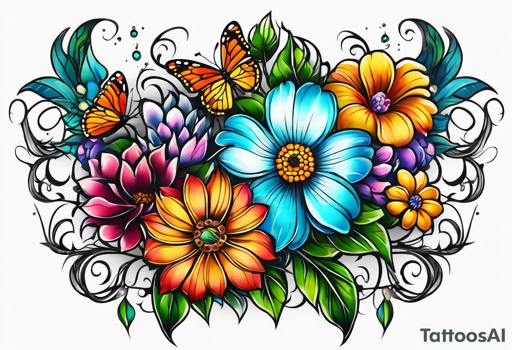 Flower chest piece tattoo idea