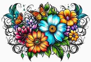 Flower chest piece tattoo idea