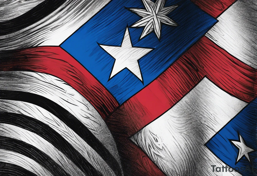 puerto ricos flag , make it look deep and detailed tattoo idea
