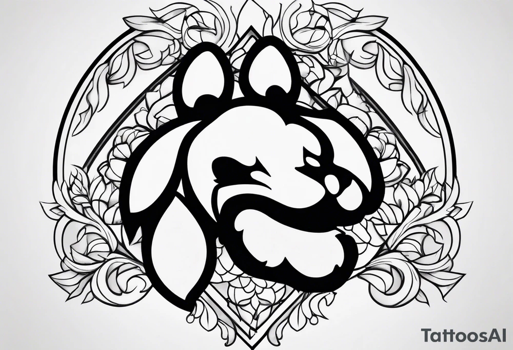 dog paw tattoo idea