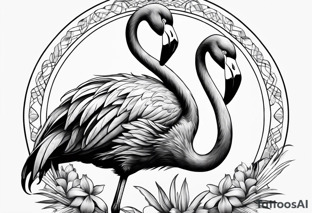 cute flamingo tattoo idea