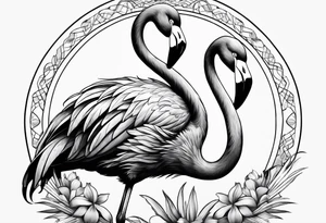 cute flamingo tattoo idea