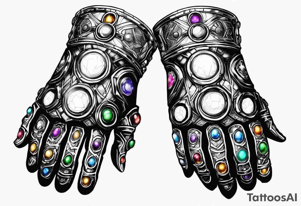 Infinity gauntlet with infinity stones tattoo idea