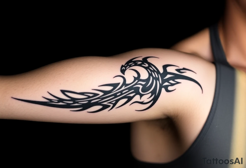 I want a tattoo inspired by the character Izuku midorya from my hero academia. I want his black whip and lighting across my bicep, shoulder and leading slightly to my traps. I want it to be sharp. Not lacking or cringy. Sharp. I don’t want the character or the characters arm. I want the black whip and lighting. tattoo idea