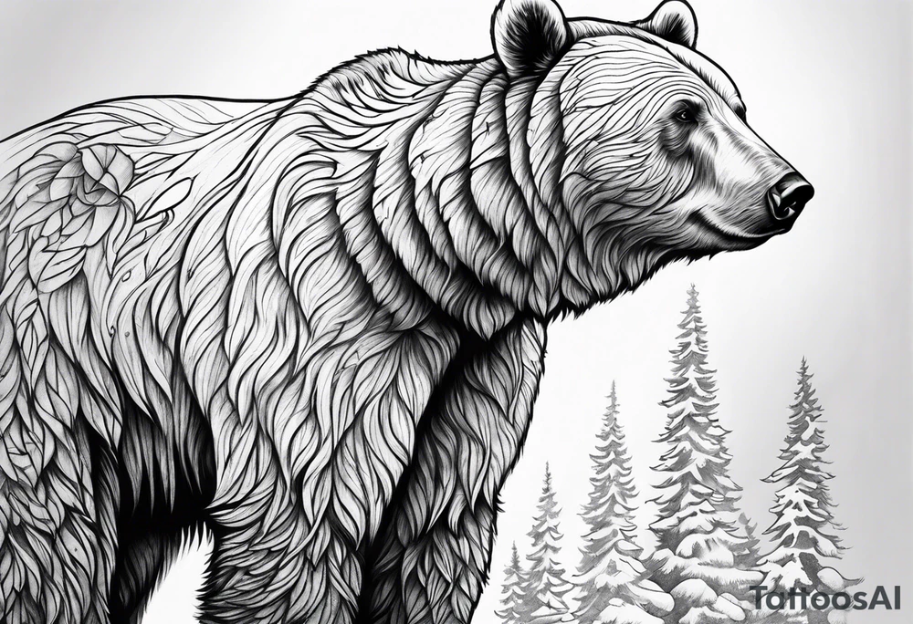 Standing snow bear tattoo idea