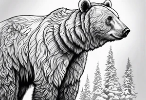 Standing snow bear tattoo idea