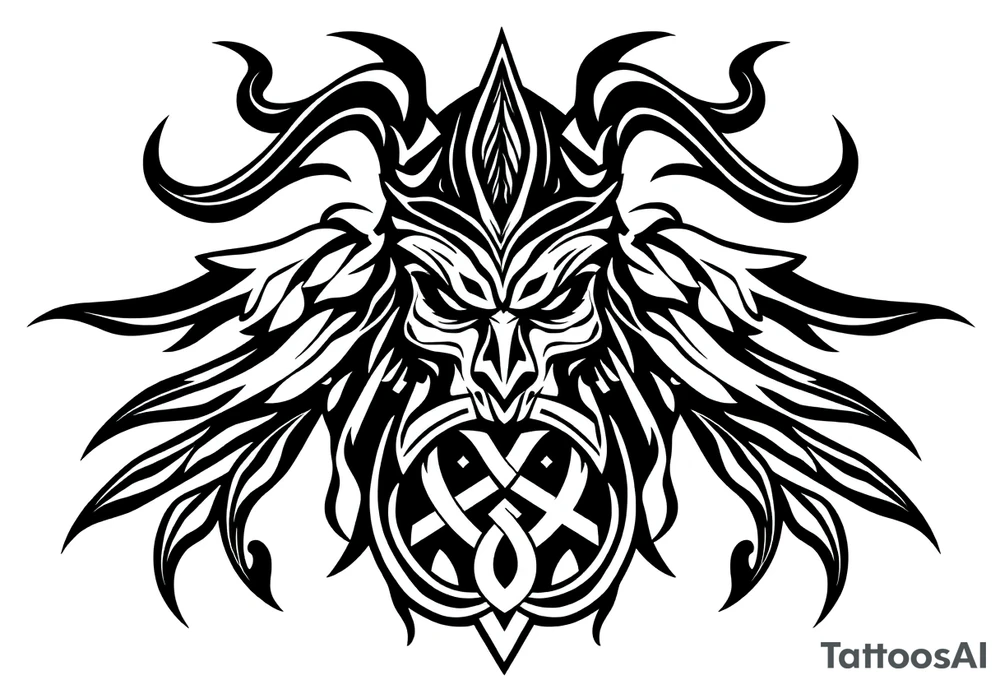 Warrior, courageous, Celtic knot infused with nature tattoo idea