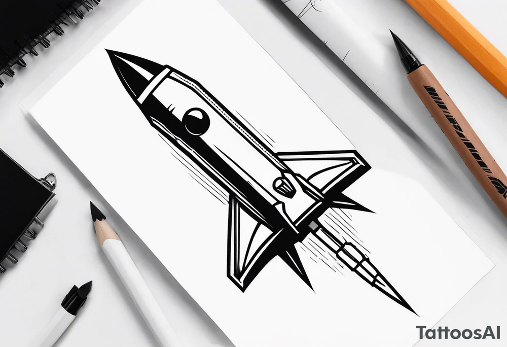 missile with a face on it tattoo idea