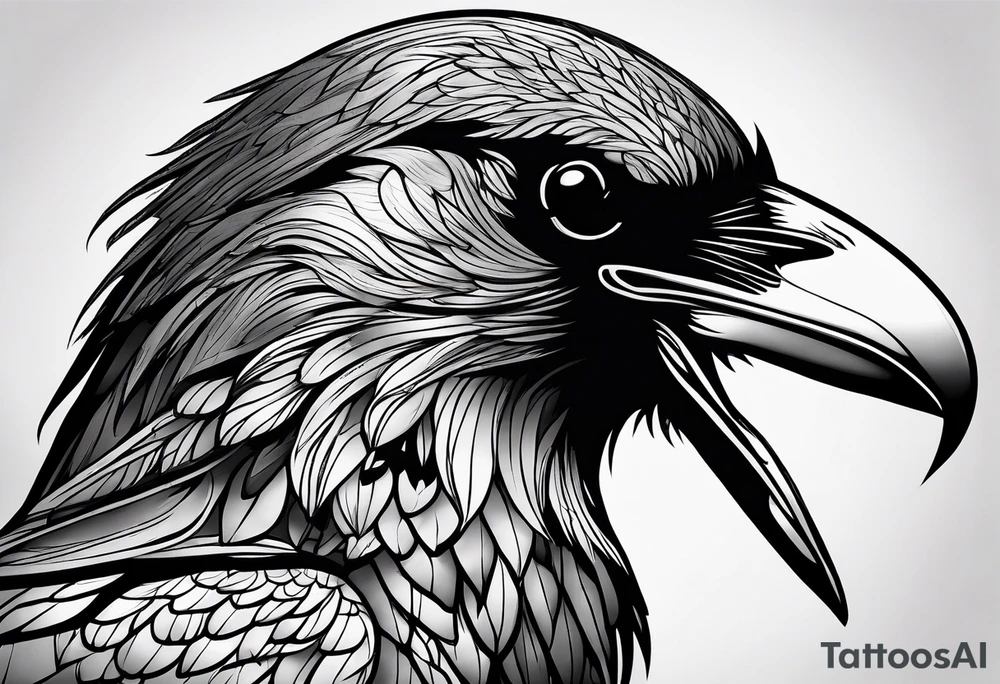 head of a crow tattoo idea