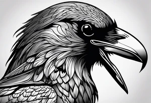 head of a crow tattoo idea