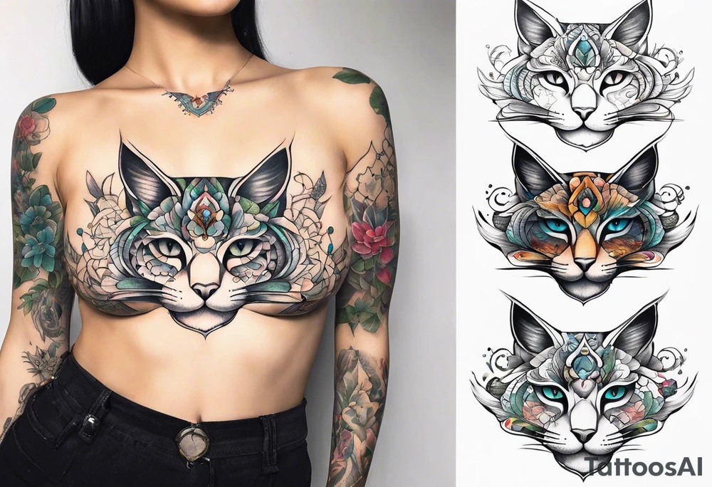 Busty Neko sternum tattoo designs tattoo idea