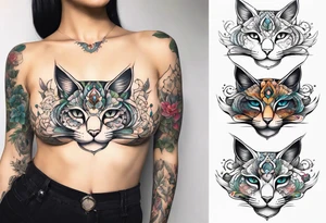 Busty Neko sternum tattoo designs tattoo idea