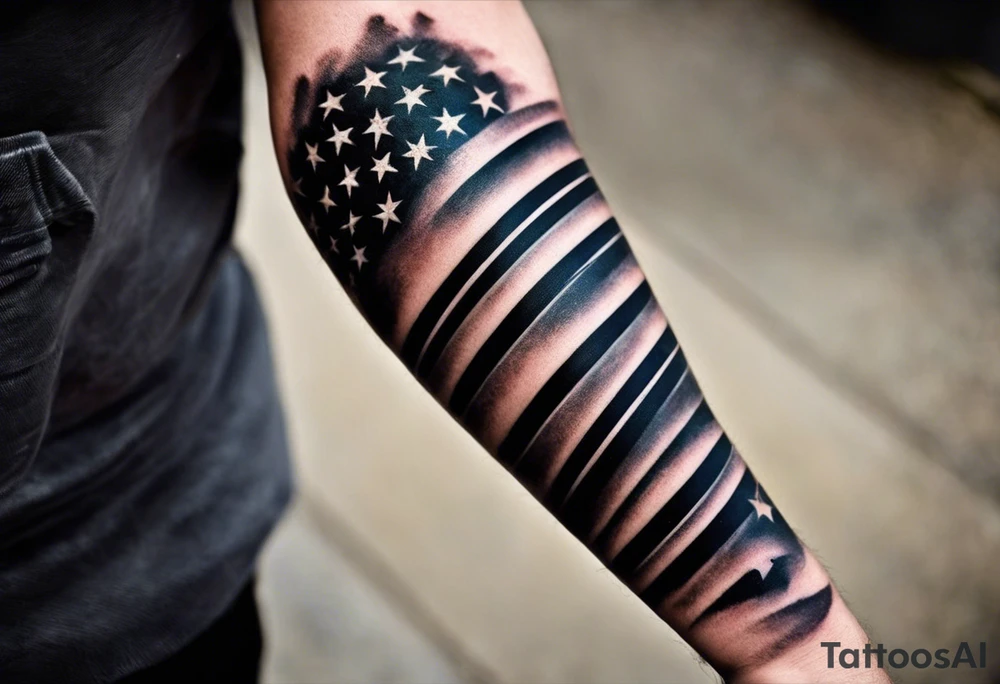 I want to get a tattoo on my entire right arm. I already have a tattoo, two rows of black stripes, between my elbow and wrist. I want the new tattoo to cover this existing one. The theme of the new tattoo should revolve around freedom, love, affection, family, and time. tattoo idea