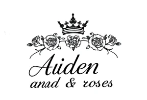 Small size Kings crown above the name Aiden and roses tattoo idea