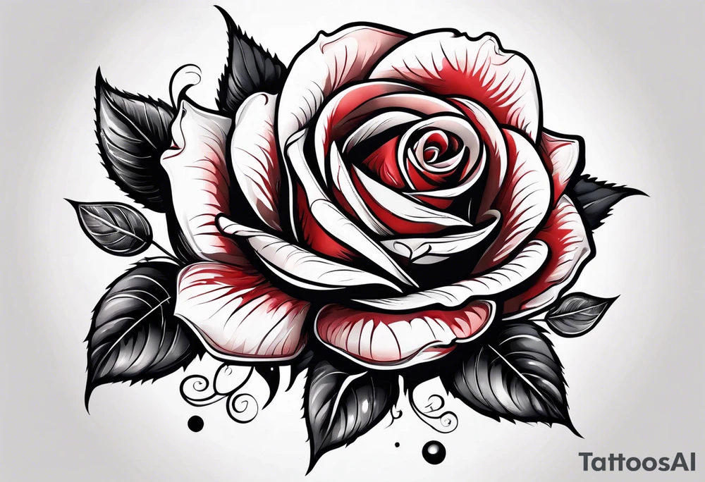 red rose blooming tattoo idea