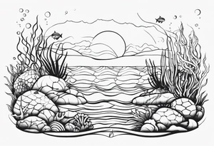 Ocean floor tattoo idea