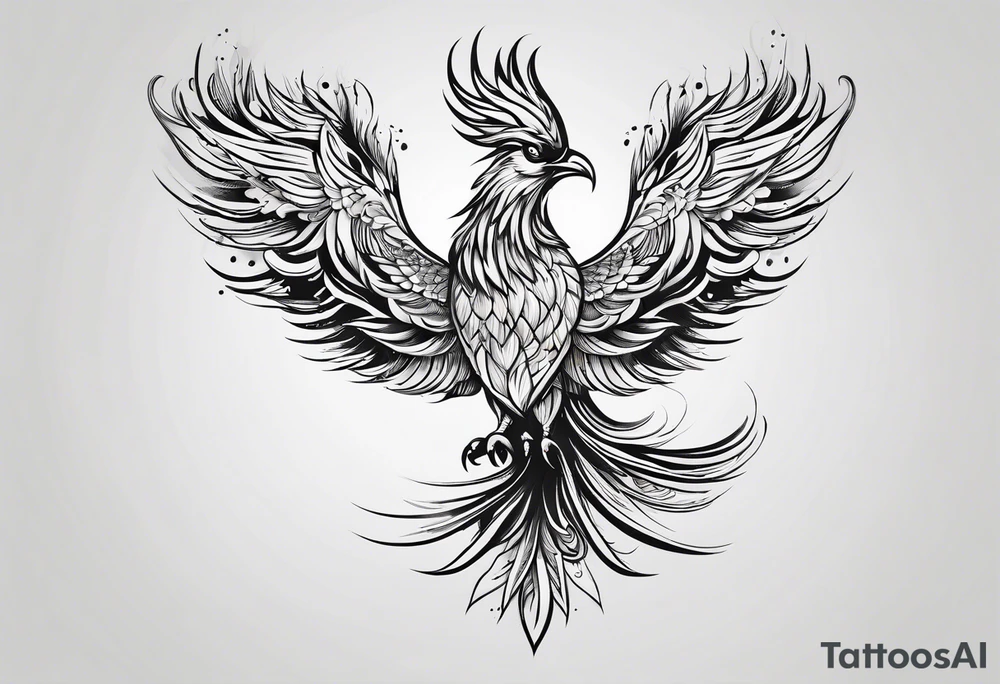 phoenix engraving tattoo idea