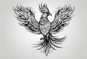 phoenix engraving tattoo idea