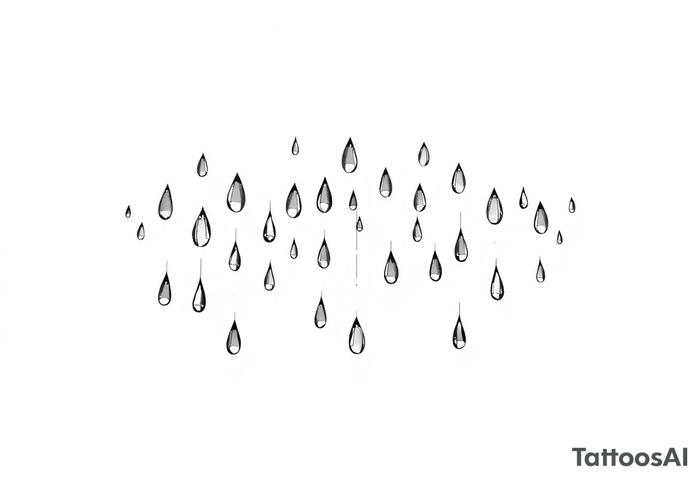 rain droplets white background tattoo idea