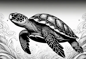 small tribal sea turtle
 tattoo tattoo idea