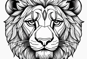 super cute minimal cartoon lion cub tattoo idea