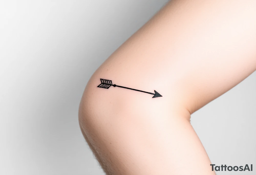 3D arrow fine line tattoo idea