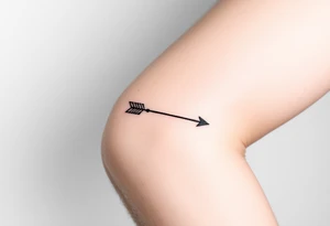 3D arrow fine line tattoo idea
