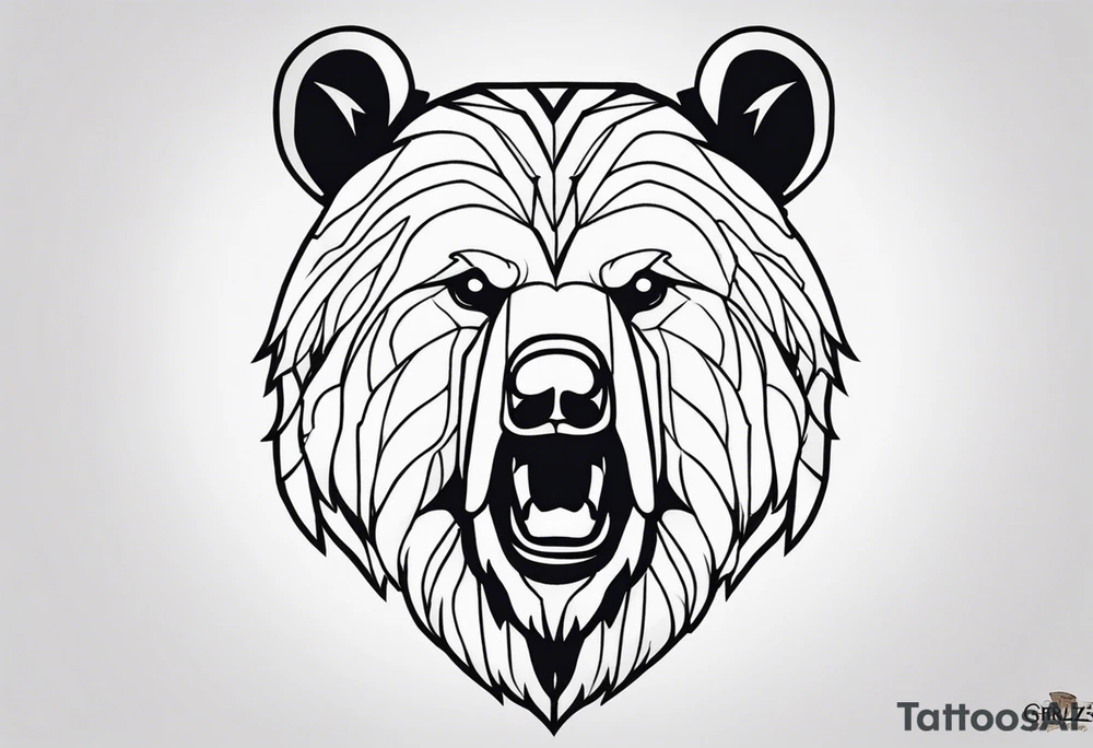 traditional style grizzle bear tattoo idea