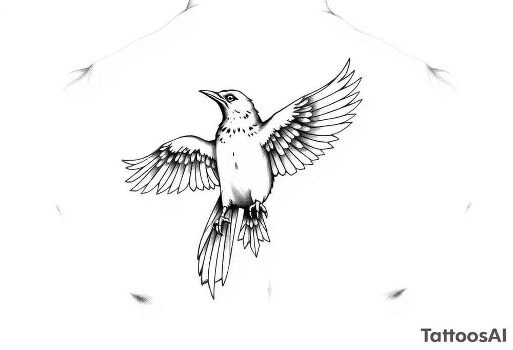 bird on chest tattoo idea