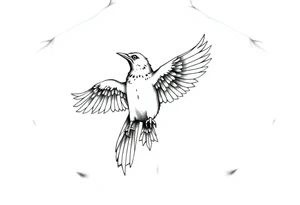 bird on chest tattoo idea