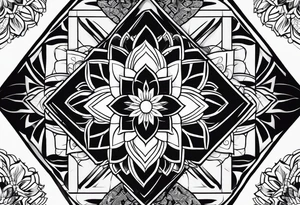 Japanese geometric patterns for back piece tattoo idea